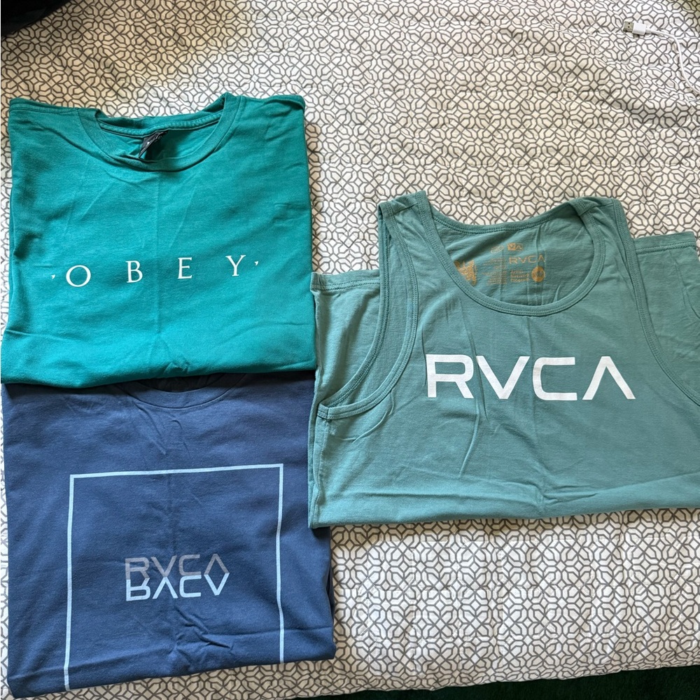 OBEY & RVCA Tees and RVCA Tank Bundle